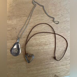 Heart necklace, Handmade spoon necklaces, lot of 2